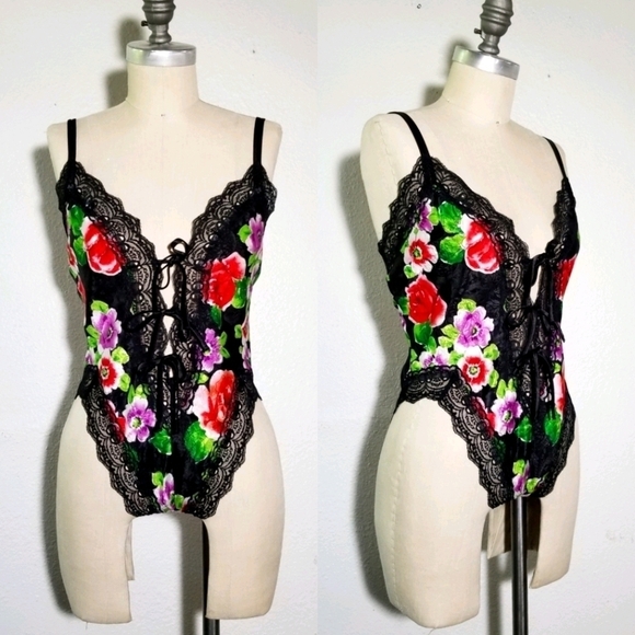 Victoria's Secret Vintage Gold Label Satin Teddy - Picture 1 of 13